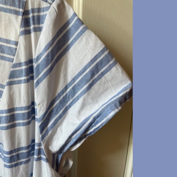 Ellos Blue and White Stripe Sandy Shirtwaist Dress - Picture 6 of 9